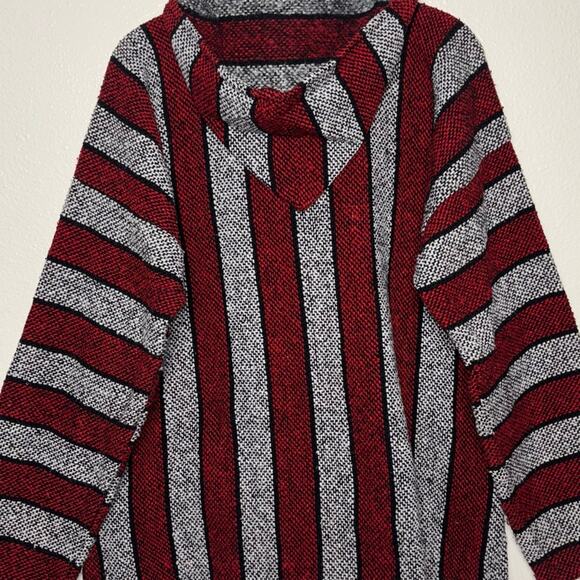 Mexican Baja Hoodie Sweater red and gray unisex - Picture 13 of 16